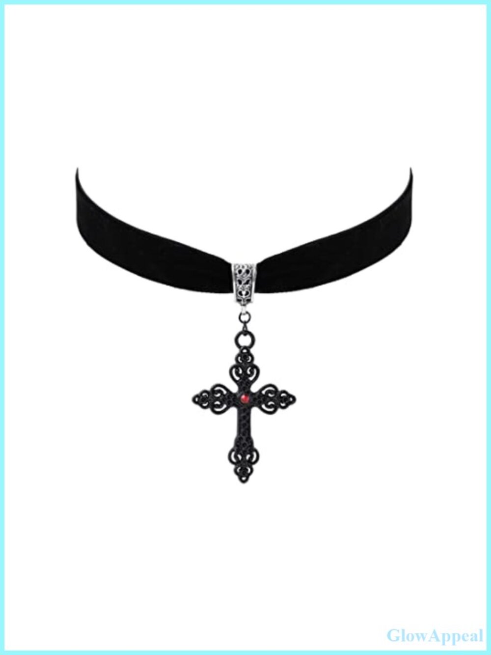 Gothic Black Cross Choker Necklace Zinc Alloy Halloween Goth Jewelry Gift